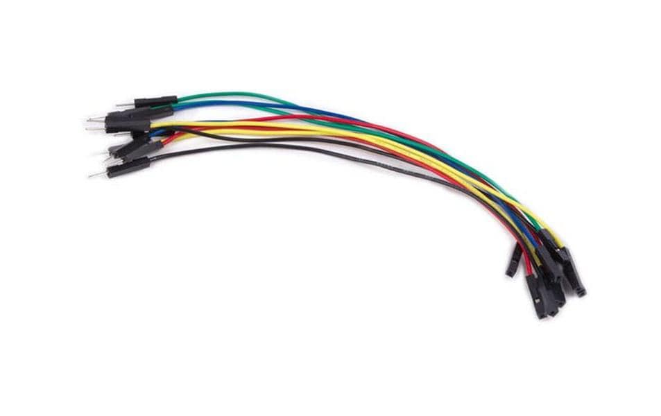 Velleman WJW011 Steckbrücken-Set Stecker auf Buchse 15 cm 10-teilig Schwarz Blau Grün Rot Gelb