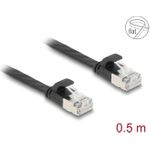 Delock RJ45 Flachband Patchkabel Stecker zu Cat.6A 0.5 m schwarz (81162)
