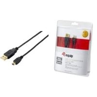 LevelOne equip USB2.0 Kabel A-Stecker- Mini5P geschirmt, schwarz 3,0m (128225)
