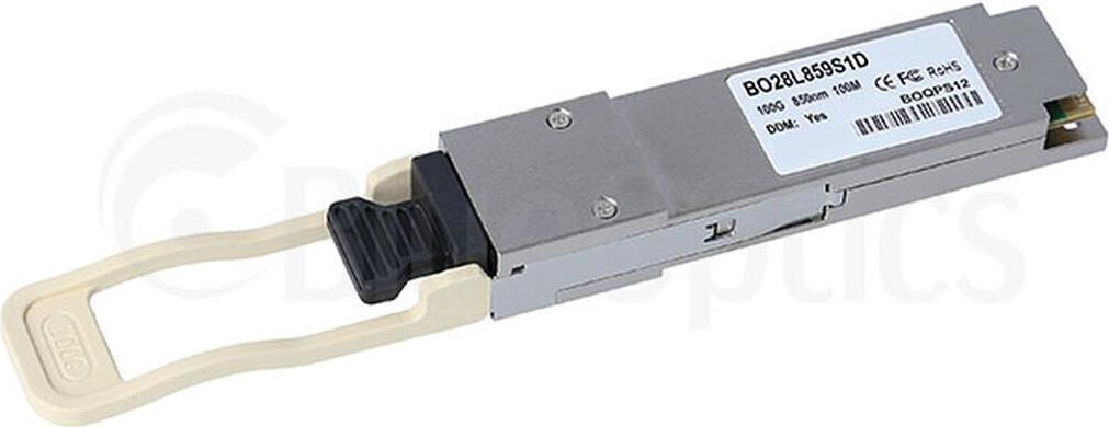 Kompatibler ECI OTR100Q28_SR4DR BlueOptics BO28L859S1D QSFP28 Transceiver, MPO/MTP, 100GBASE-SR4, Multimode Fiber, 4x850nm, 100 Meter, 0°C/+70°C, DDM (OTR100Q28_SR4DR-BO)