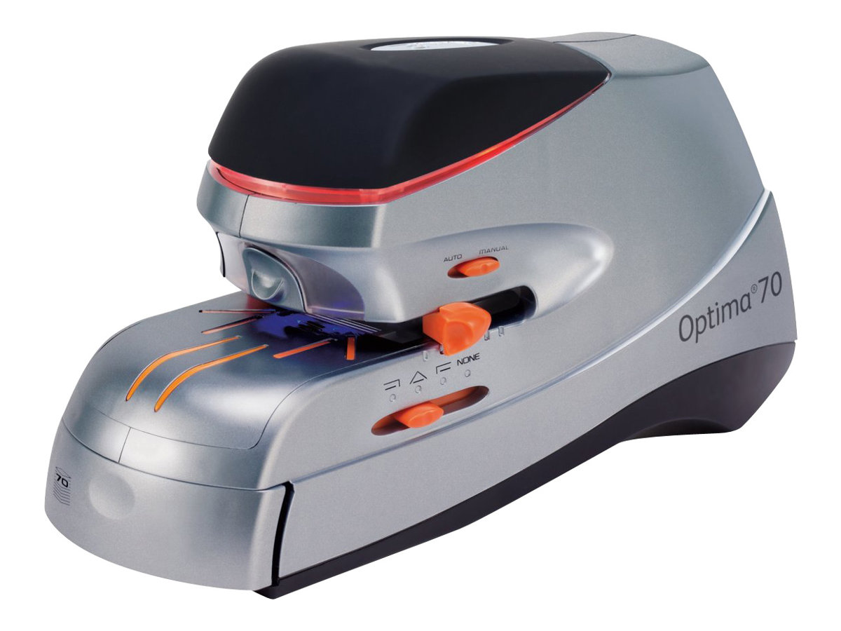 Rexel Optima 70 Elektrischer Hefter 70 Blatt Schwarz/Silber/Orange
