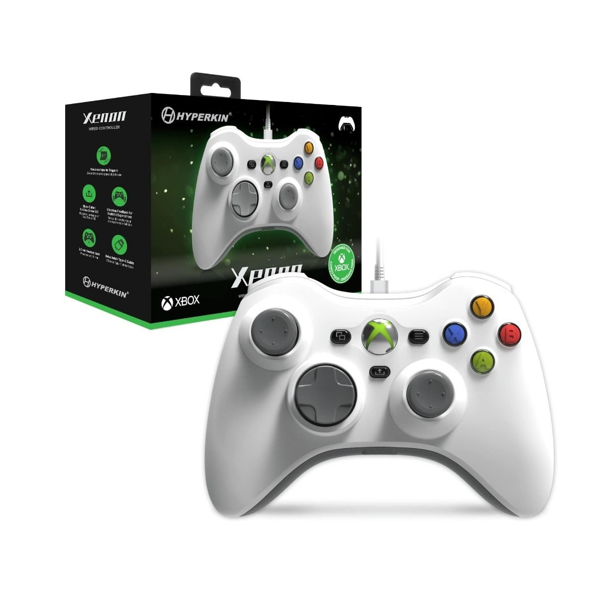 Hyperkin Xenon Gamepad kabelgebunden USB-C für Xbox One, Series X|S & PC Weiß