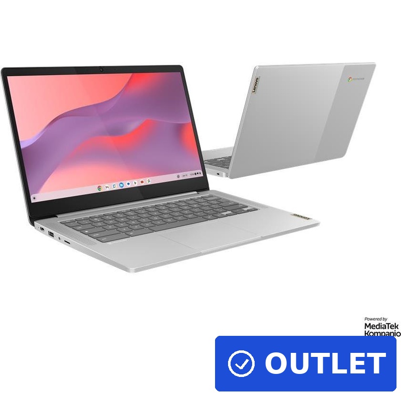 Lenovo IdeaPad Slim 3 Chrome Chromebook 35,6 cm (14") Full HD MediaTek Kompanio 520 4 GB LPDDR4x-SDRAM 128 GB eMMC Wi-Fi 6 (802.11ax) ChromeOS Grau (82XJ002KGE) (geöffnet)