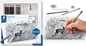 STAEDTLER Zeichenset/Kohleset Charcoal Design Journey für ausdrucksstarke Zeichnungen/Skizzen/Landschaftbilder, - 1 Stück (61 100C)