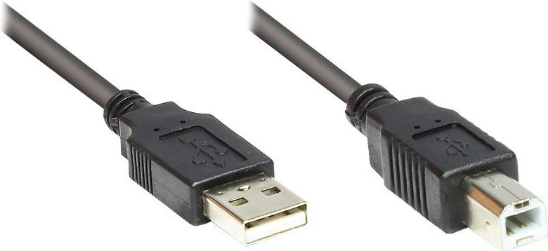 Alcasa 2510-05OFS USB Kabel 0,5 m USB 2.0 USB A USB B Schwarz (2510-05OFS)