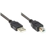 Alcasa 2510-05OFS USB Kabel 0,5 m USB 2.0 USB A USB B Schwarz (2510-05OFS)