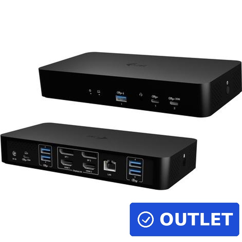 i-tec Dockingstation - USB-C / USB4 / Thunderbolt 3 / Thunderbolt 4 / Thunderbolt 5 /USB-A (CAINTGDUAL4KDOCPD) (geöffnet)