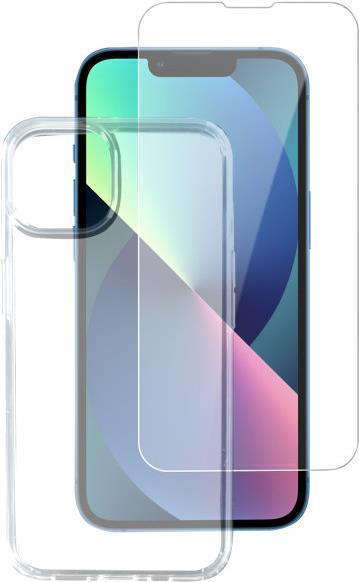 4smarts 360° Starter Set - Hintere Abdeckung für Mobiltelefon - Temperglas, fettabweisende Beschichtung, Thermoplastisches Polyurethan (TPU) - klar - für Apple iPhone 13 (496214)
