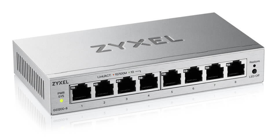 Zyxel GS1200-8 Smart Managed 8-Port Gigabit Switch Grau