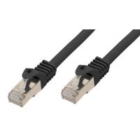 RJ45 Patchkabel mitCat.7 Rohkabel und Rastnasenschutz (RNS®), S/FTP, PiMF, halogenfrei, 600MHz, OFC, schwarz, 0,25m, Good Connections® (8070R-003S)