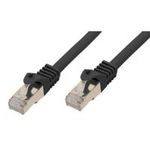 RJ45 Patchkabel mitCat.7 Rohkabel und Rastnasenschutz (RNS®), S/FTP, PiMF, halogenfrei, 600MHz, OFC, schwarz, 0,25m, Good Connections® (8070R-003S)