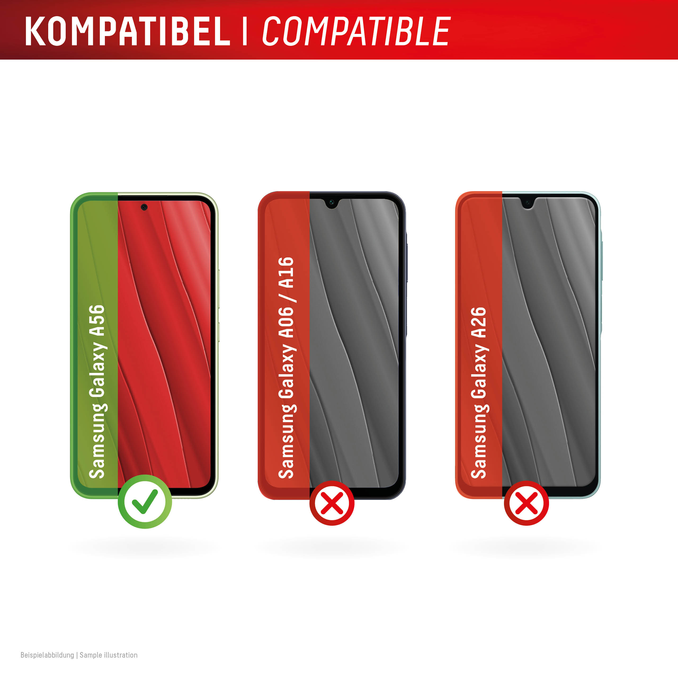 E.V.I. Displex Real Glass Displayschutzfolie für Samsung Galaxy A56 Gehärtetes Glas Transparent