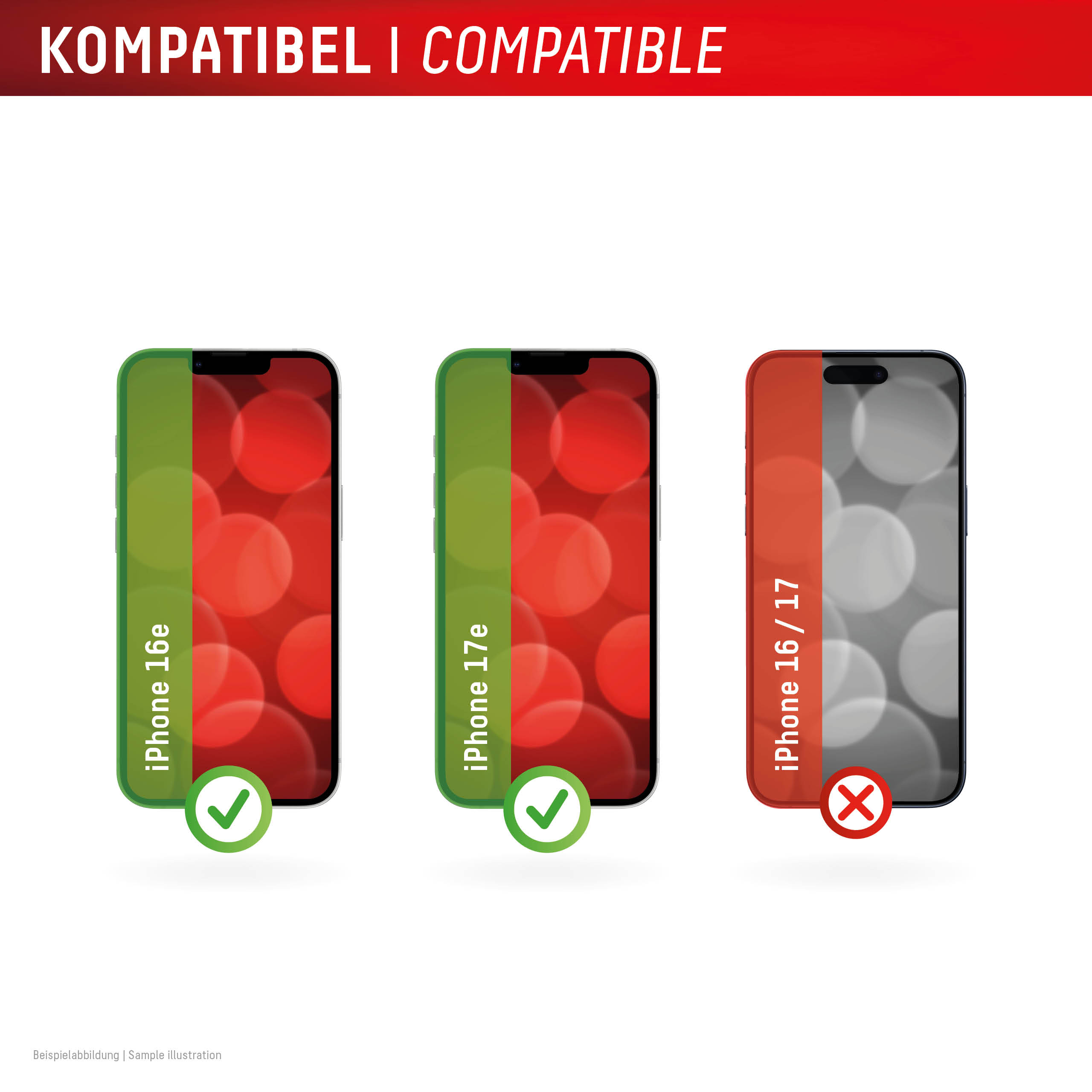 DISPLEX Premium Glass MountMaster Displayschutzglas gehärtetes Glas Full Cover für Apple iPhone 16e / 17e Transparent
