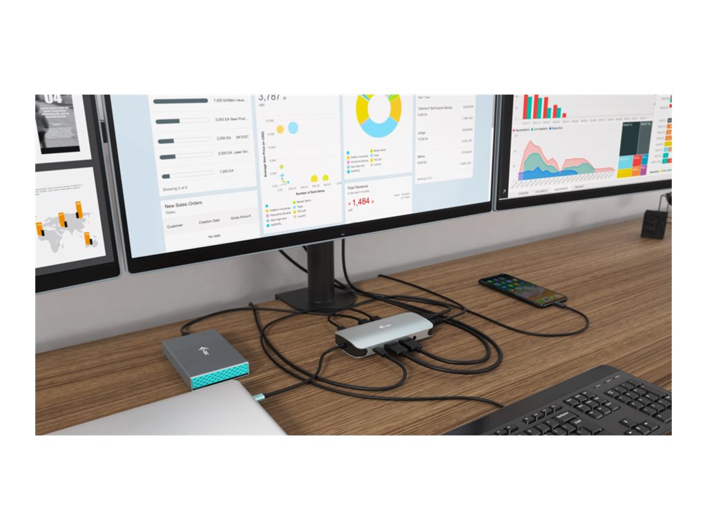 i-Tec USB-C Metal Nano Dockingstation Power Delivery 100 W Silber