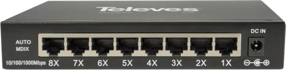 Televes SWUM-1000-8 Ethernet Switch L2 Unmanaged: 8x10/100/1000Mbps (768111)
