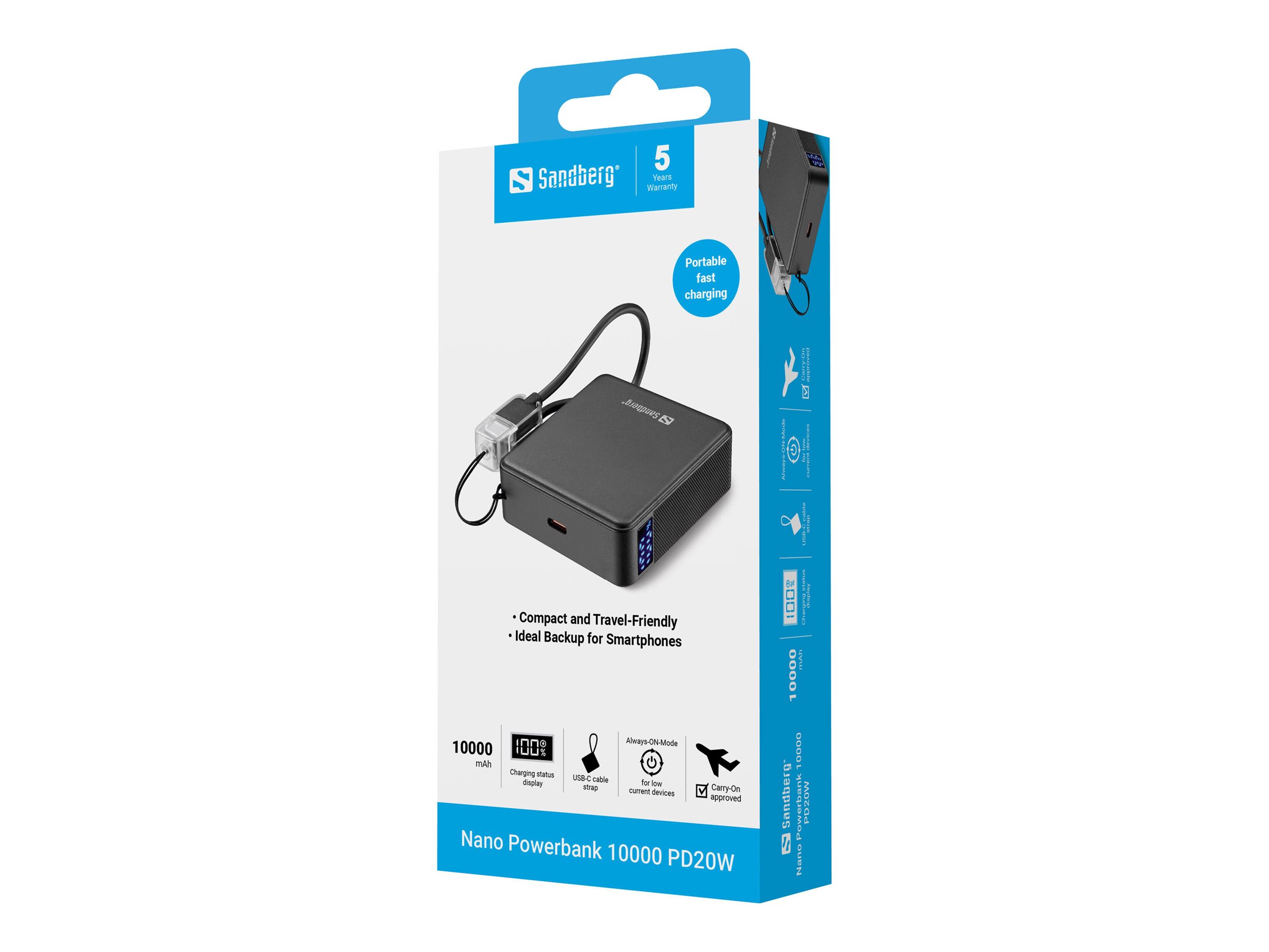 Sandberg Nano 421-34 Powerbank 10000 mAh Schwarz