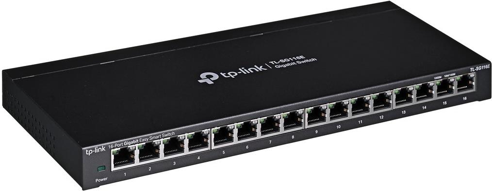 TP-LINK TL-SG116E 16-Port Gigabit Easy Smart Switch Schwarz