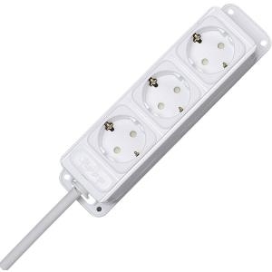Kopp Steckdosenleiste ohne Schalter 3fach Arktis-Weiß Schutzkontakt 127494010 (127494010)