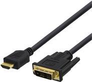 Deltaco HDMI-110D Videokabel-Adapter 1 m HDMI Typ A (Standard) DVI Schwarz (HDMI-110D)