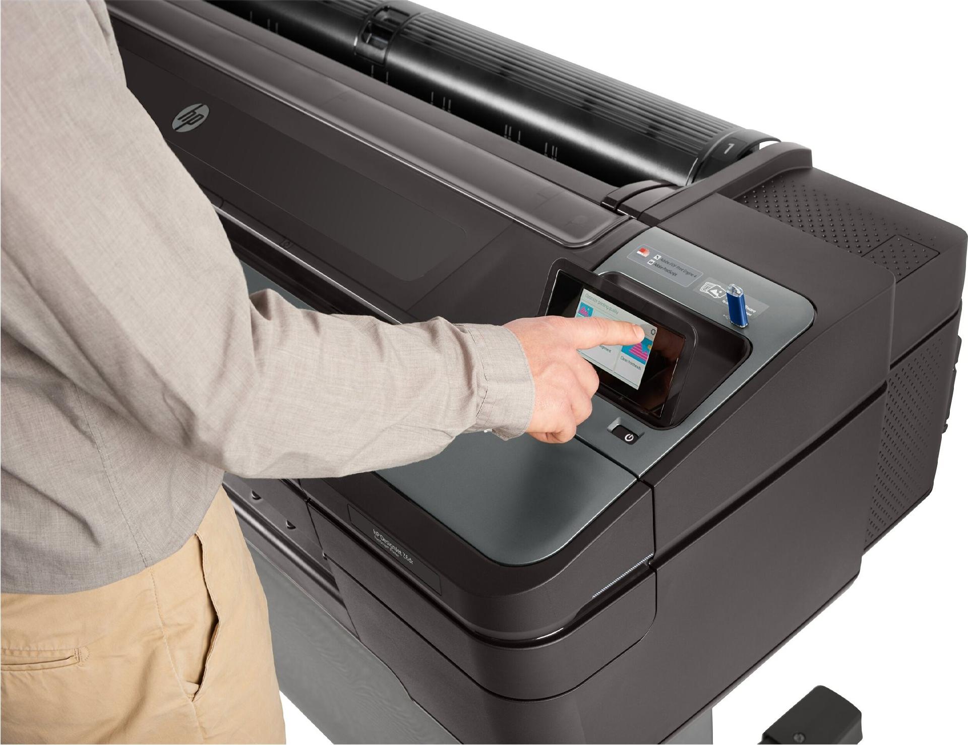 HP DesignJet Z6dr 44" PostScript Großformatdrucker mit V-Trimmer Schwarz, Silber