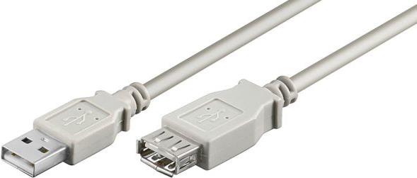 HAPENA USB-Verlängerung 3m USB2AAV3 USB 2.0 A-Stecker auf A-Kupplung grau