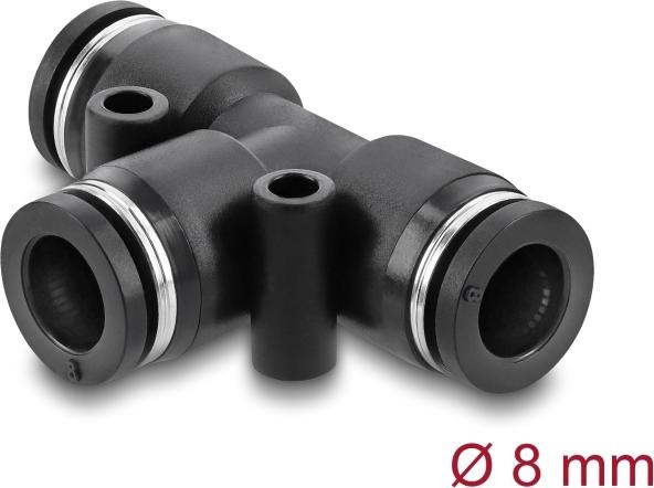 Delock Pneumatik Steckverbinder 8 mm mit zwei Befestigungslöchern T-Form (60749)