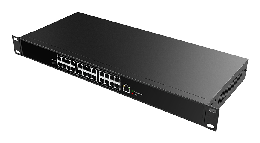 Fanvil PN24 2-Wire PoE Switch 24 Ports Unmanaged Fast Ethernet 160 W Gun Metal, Schwarz