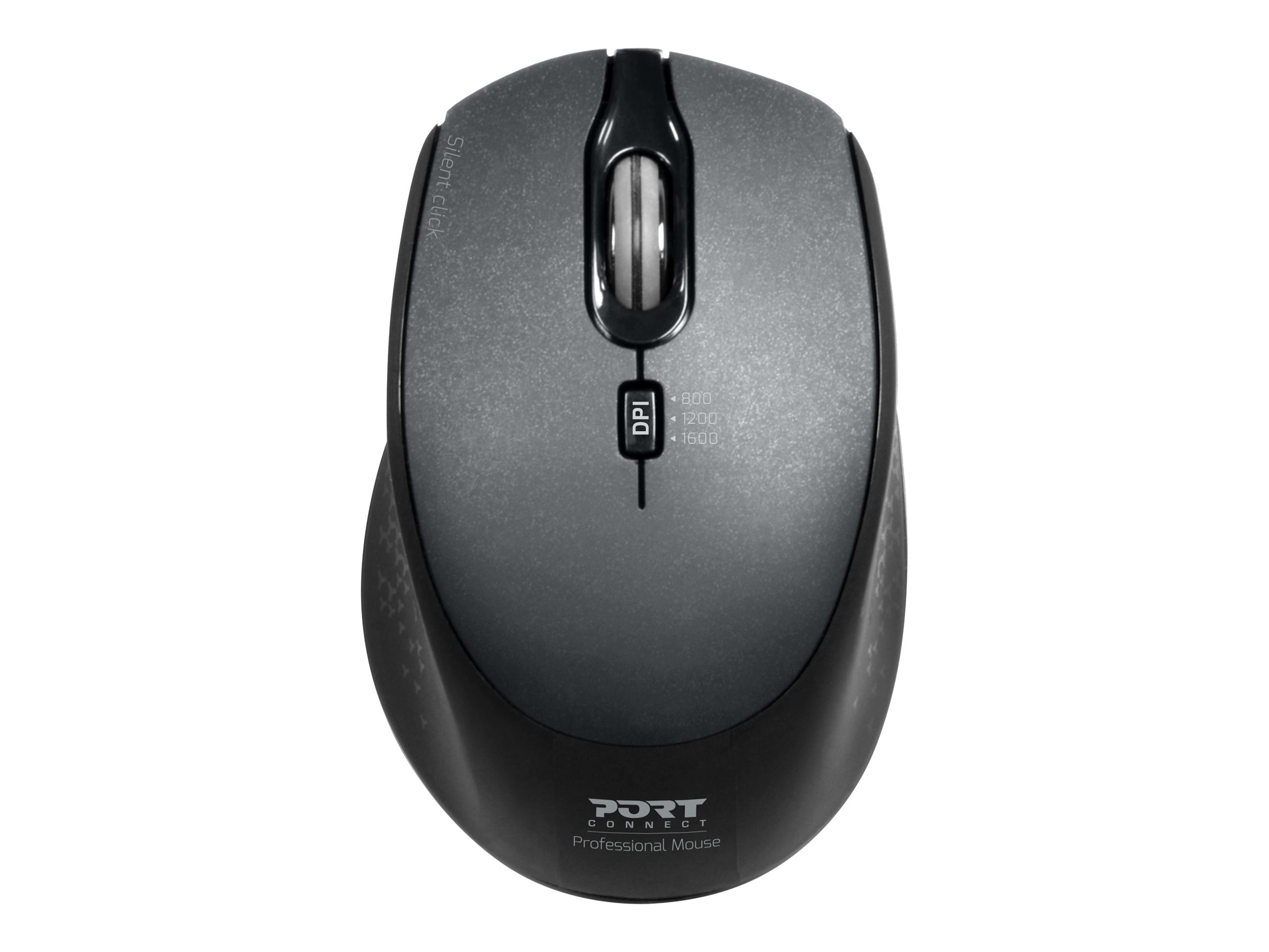 PORT Connect SILENT Kabellose Maus 2.4 GHz USB-A/USB-C Schwarz