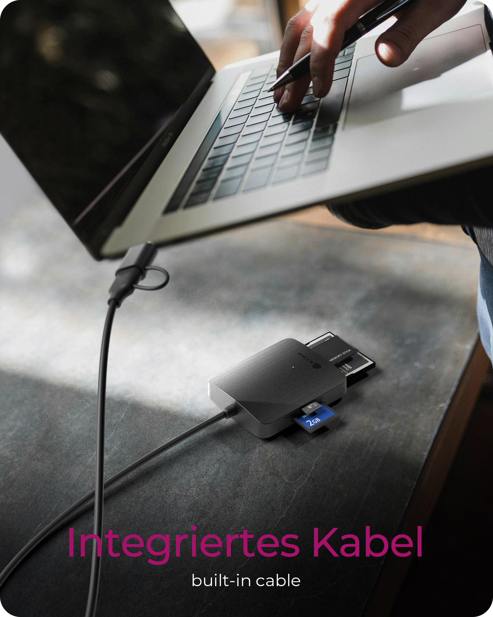ICY BOX IB-CR302-CU3 Multi-Kartenleser USB 3.2 Gen 1 Type-C + Type-A Schwarz
