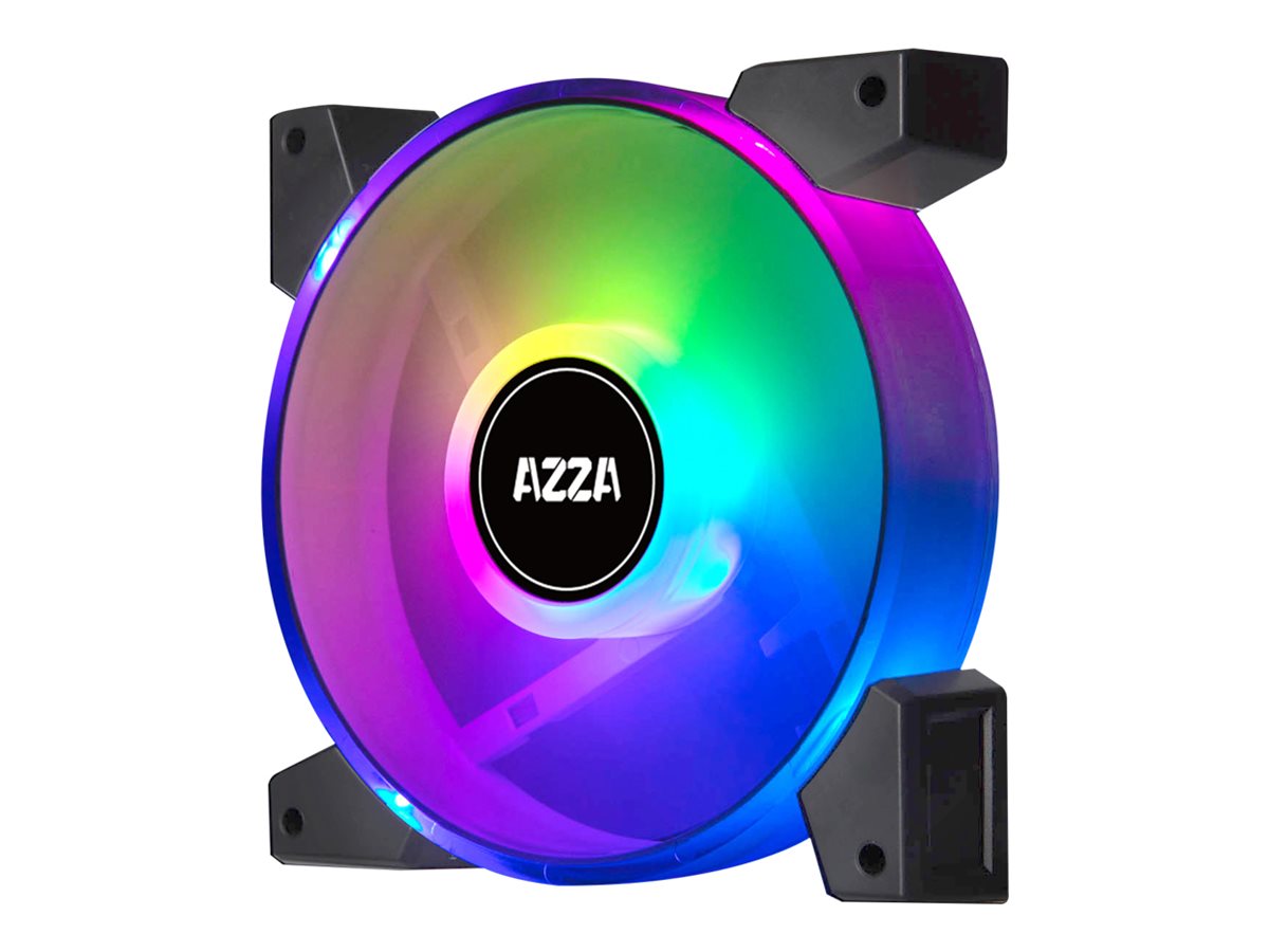 AZZA Hurricane II Gehäuselüfter 120 mm 4er-Set ARGB Schwarz, Weiß