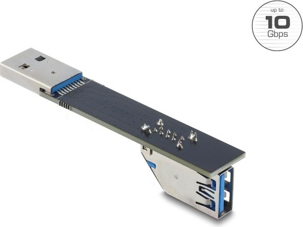 Delock USB 10 Gbps Adapter Typ-A Buchse zu Stecker gedreht 90° unten (67422)