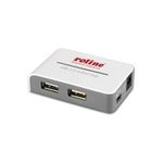 ROLINE USB 2.0 Hub "Black and White", 4 Ports, mit Netzteil (14.02.5013)
