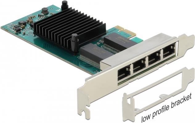 Delock - Netzwerkadapter - PCIe 2,1 - Gigabit Ethernet x 4 (88504)