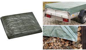 WESTEX Gewebeplane mit Ösen, 1,5 x 6 m, grün, 75 g robuste Plane mit laminiertem Mikrogewebe, universell - 1 Stück (96930615)