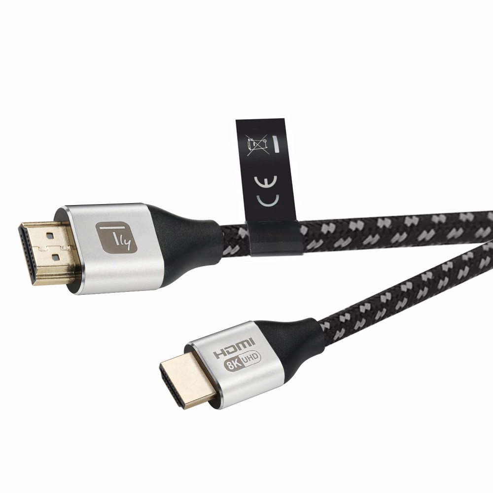 Techly ICOC-HDMI21-8-010T HDMI-Kabel 1 m 48 Gbit/s Schwarz, Silber