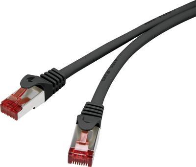 Renkforce RF-4737376 RJ45 Netzwerkkabel, Patchkabel CAT 6 S/FTP 25.00 cm Schwarz mit Rastnasenschutz, vergoldete Steckkontakte, Flammwidrig 1 St. (RF-4737376)