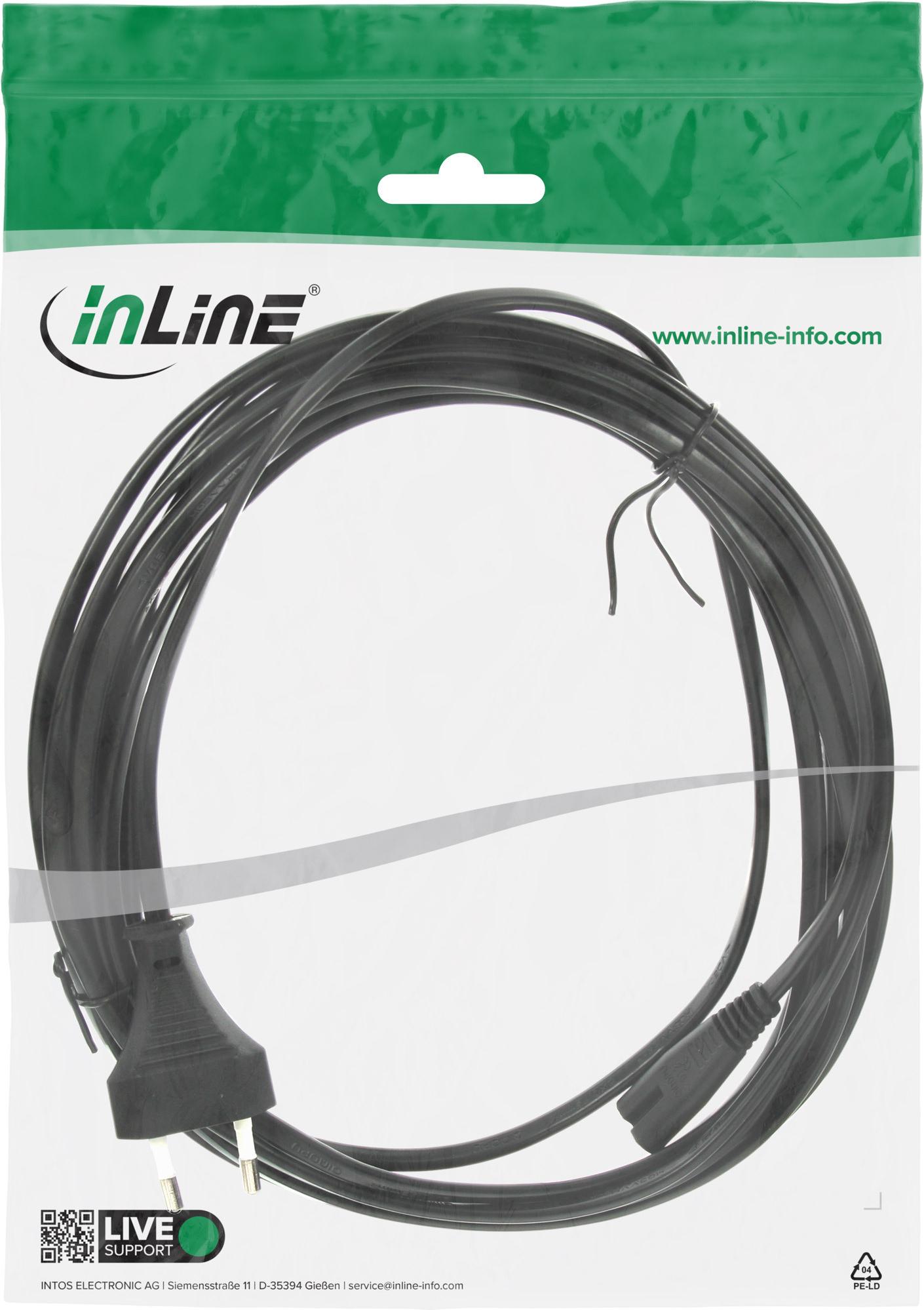 InLine Stromkabel Euro-Stecker auf Euro 8 (C7) 5 m Schwarz
