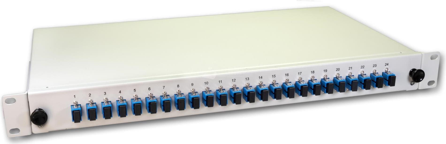 Lightwin LWL Spleissbox, 24 Fasern, 24x SC Singlemode, 9/125µm OS2 G657.A1 Pigtail Spleißboxen (SPBOX 24E09 OS2 SC)