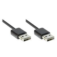 Anschlusskabel USB 2.0 High-Speed EASY A Stecker an A Stecker, schwarz, 2m, Good Connections® (2212-EU020)