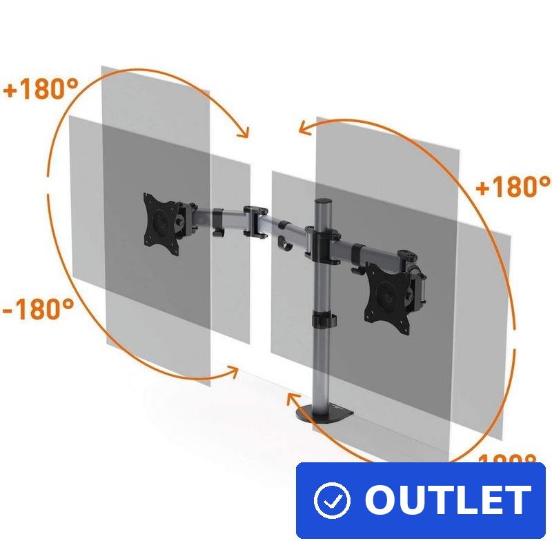Monitor Halterung SELECT für 2 Monitore, Tischbefestigung (509523) (geöffnet)