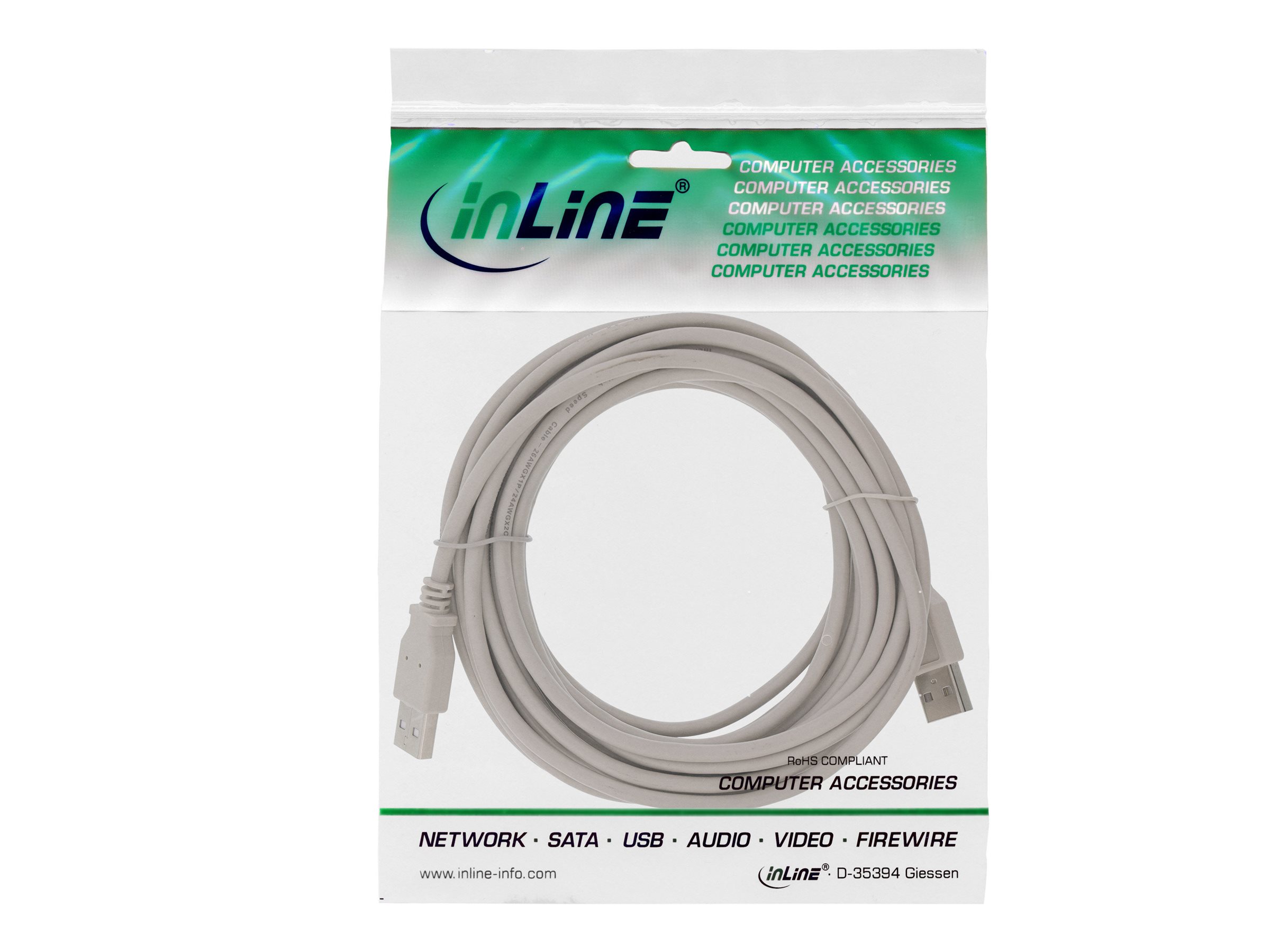 InLine 34303H USB 2.0 Kabel USB A auf USB A 30 cm Beige