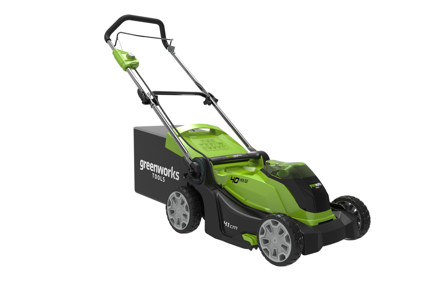 Greenworks 2504707UB Schubrasenmäher 40 V 4 Ah 41 cm Grün