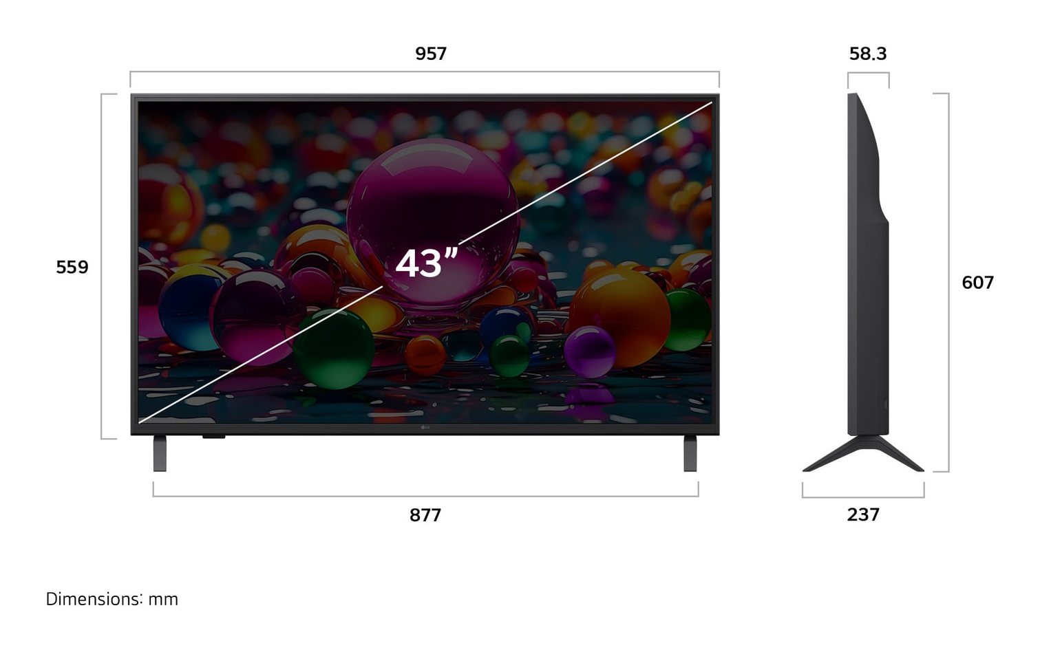 LG UA74 Series 43UA74006LB 43" 4K UHD Smart TV Schwarz