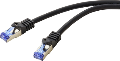 Renkforce RF-6830464 RJ45 Netzwerkkabel, Patchkabel CAT 6a S/FTP 5.00 m Schwarz 1 St. (RF-6830464)