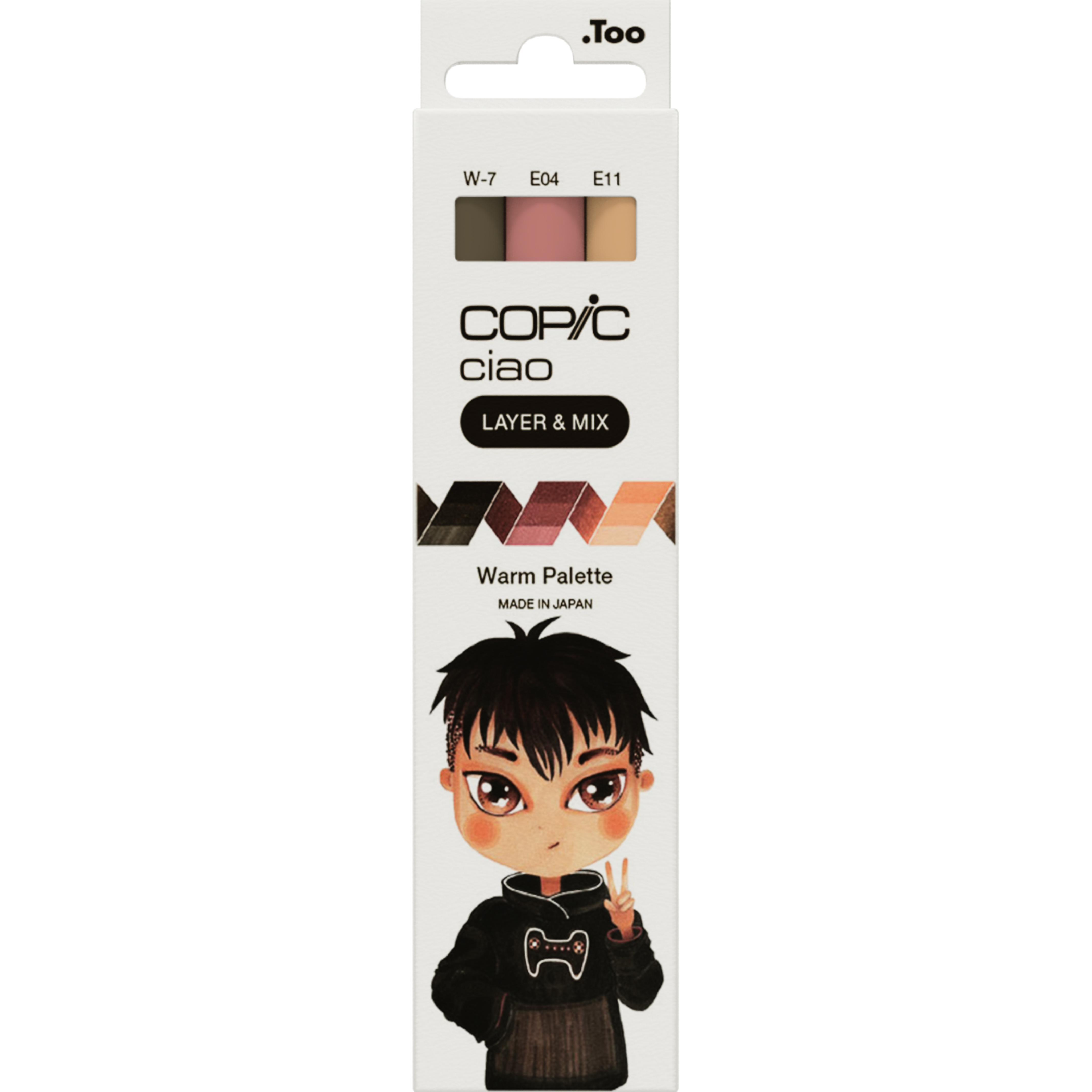COPIC Ciao Layoutmarker-Set 3 St., Meißel-/Bürstenspitze 1,0 + 6,0 mm, Warm Palette