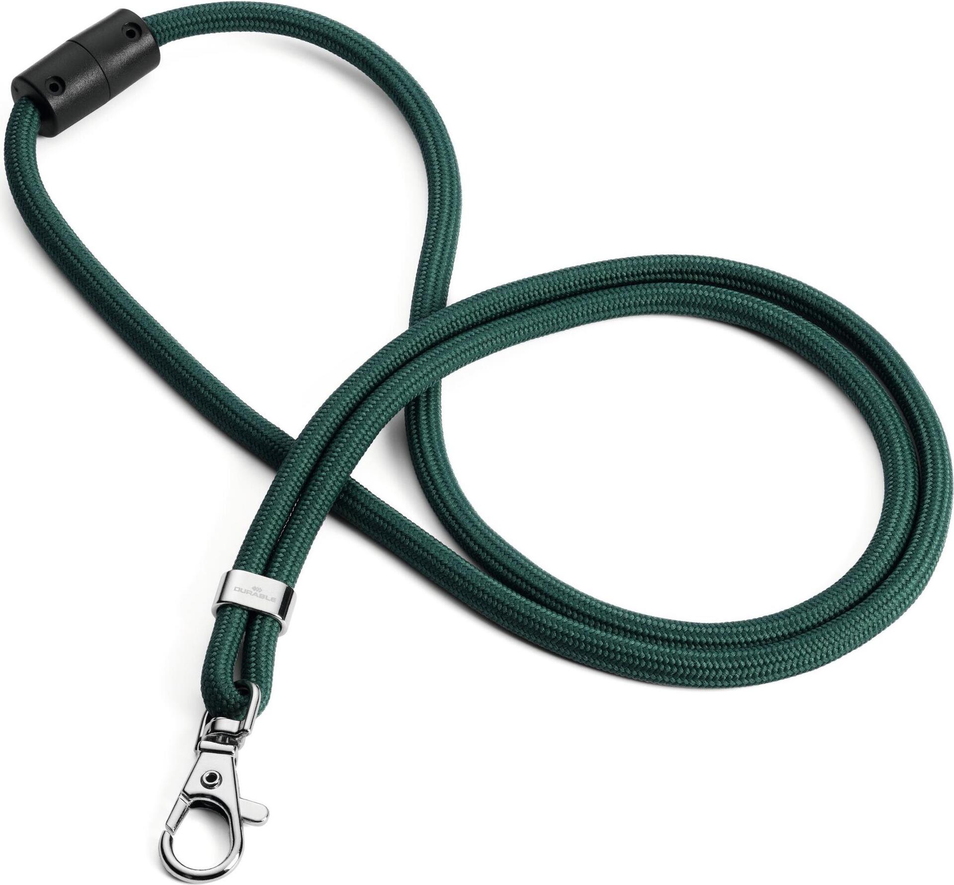 DURABLE Textilband rPET mit Karabiner, (1 Packung á 10 Stück), Farbe: Grün, Art. Nr. 824105, Mindestabnahme: 1 PAK (824105)