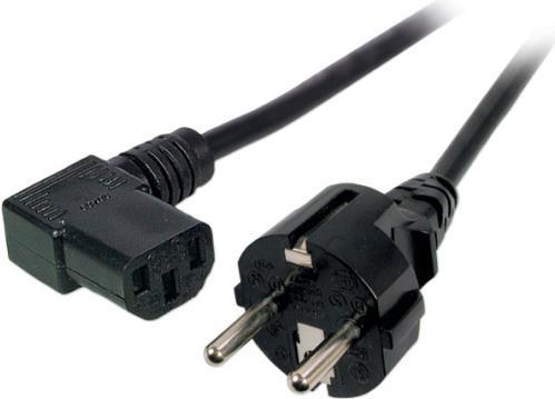 EFB-Elektronik Netzleitung Schutzkontakt 180° - C13 90°, schwarz, 3.0 m, 3 x 1,00 mm² Hersteller: EFB Elektronik (EK534.3)