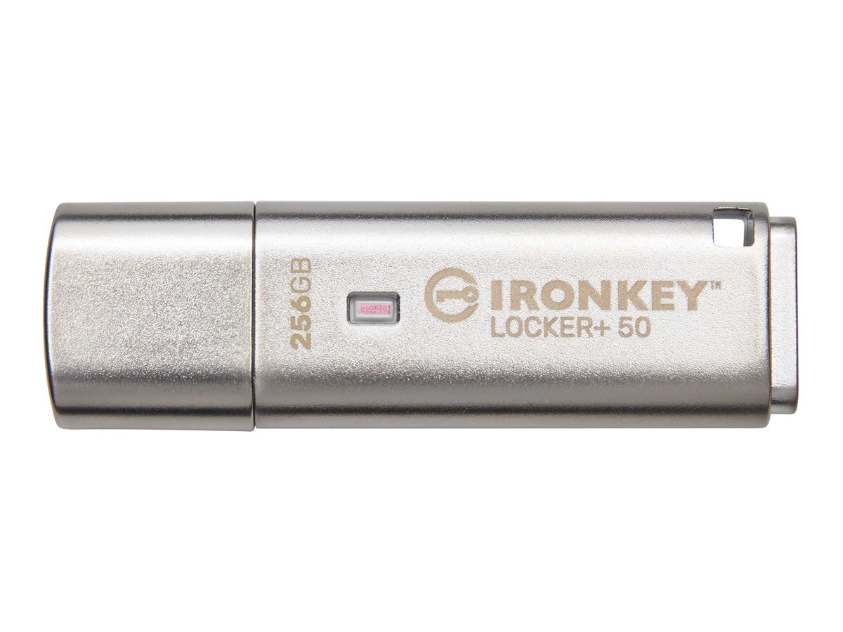 Kingston IronKey Locker+ 50 USB-Stick 256 GB USB 3.2 Gen 1 AES 256-Bit Silber