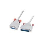 Lindy Serielles Druckerkabel 9 pol. Kupplung/25 pol. Stecker 2m Druckerkabel seriell in 2m Länge mit 9 poliger Kupplung auf 25 poligen Stecker für IBM PC/AT und kompatible an Drucker mit RS-232/V24 (DTE) serieller Schnittstelle (30293)