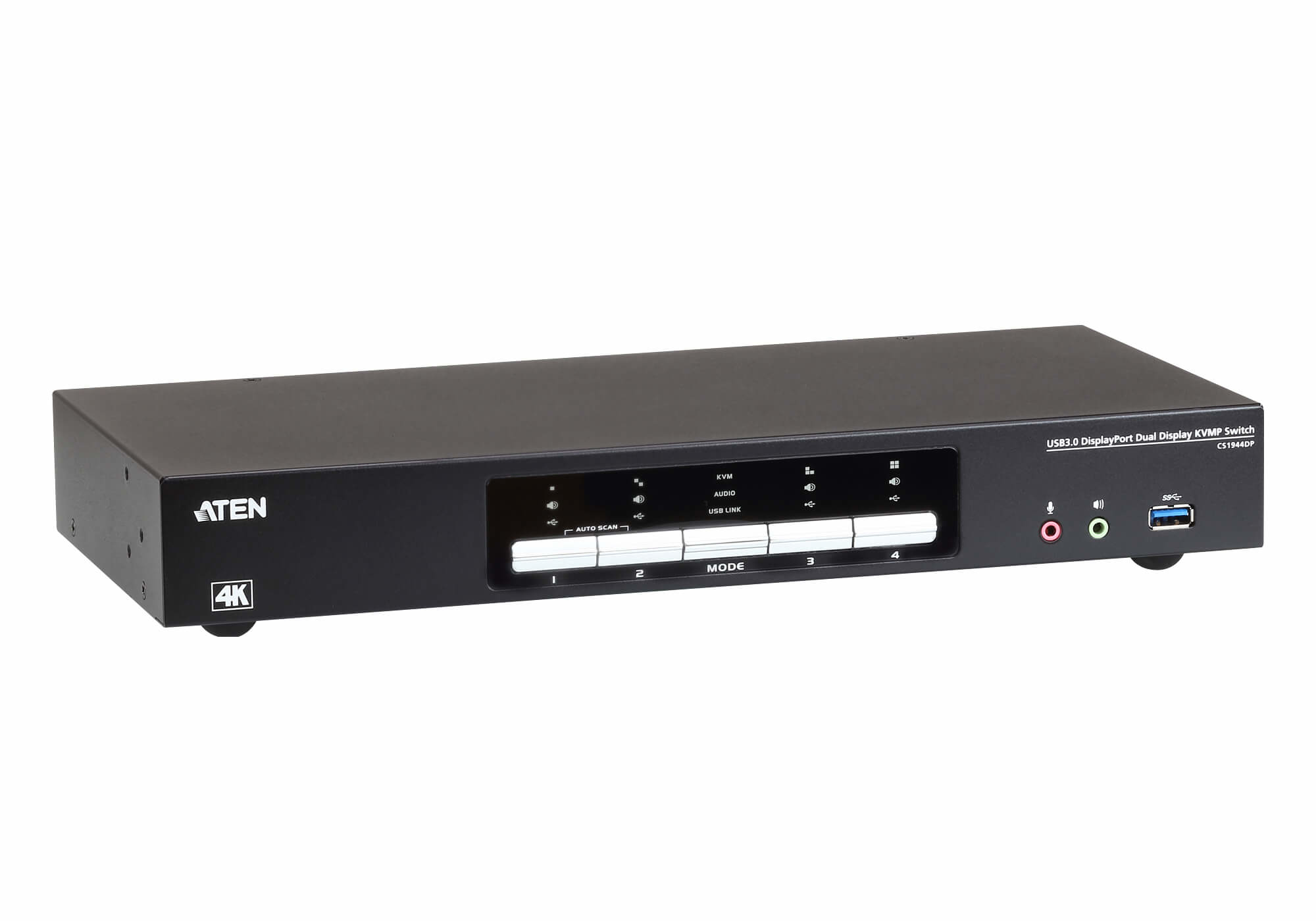 ATEN CS1944DP KVM-Switch 4-Port DisplayPort 4K Schwarz